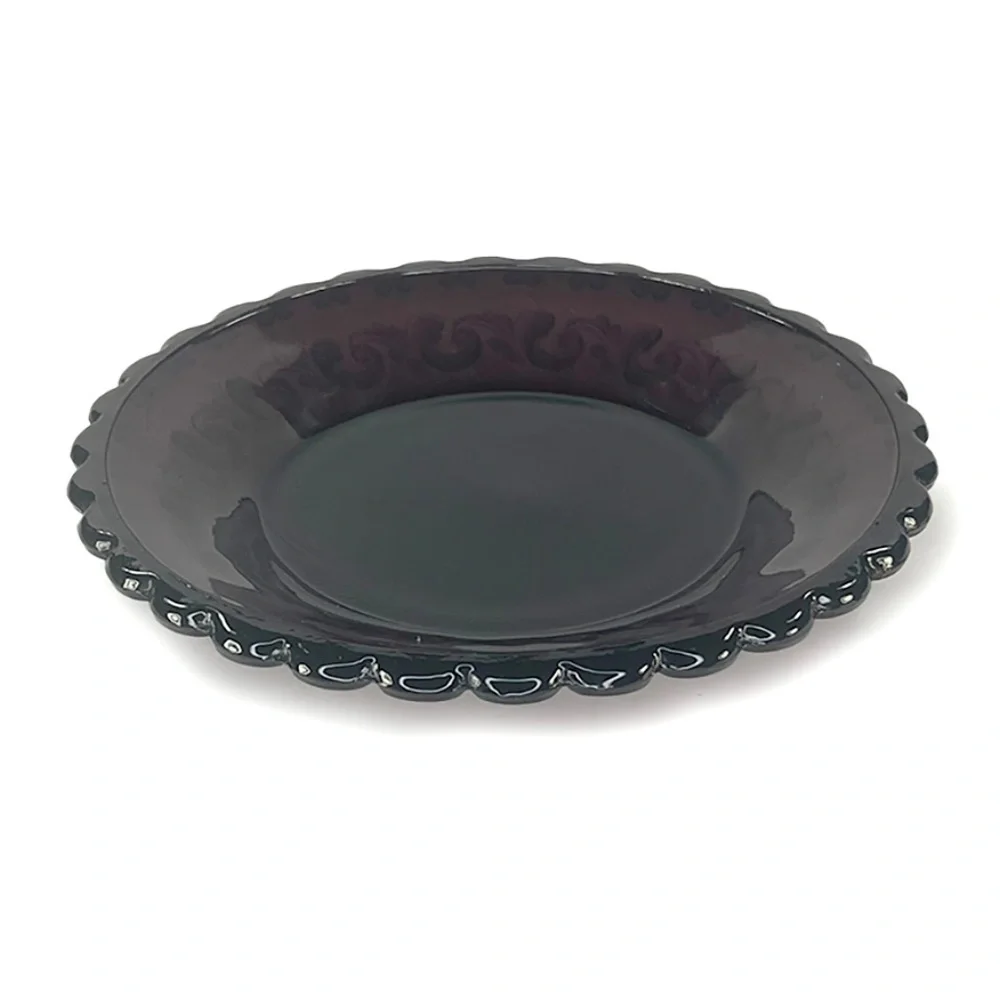Vintage Purple Pressed Glass Cocktail Plates - 4